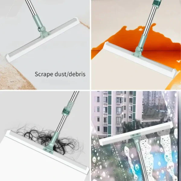 Floor Squeegee Silicone Blade Long Handle